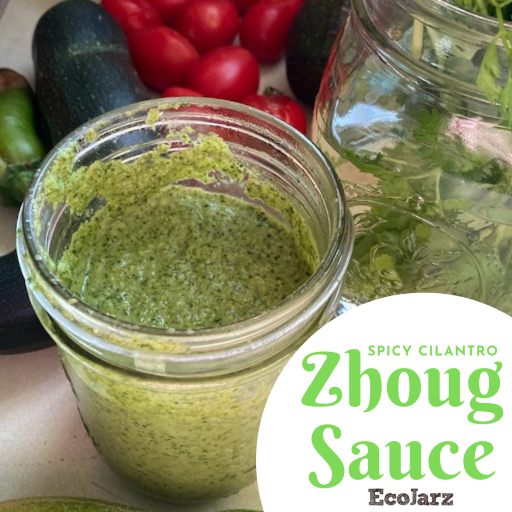 green sauce in a mason jar