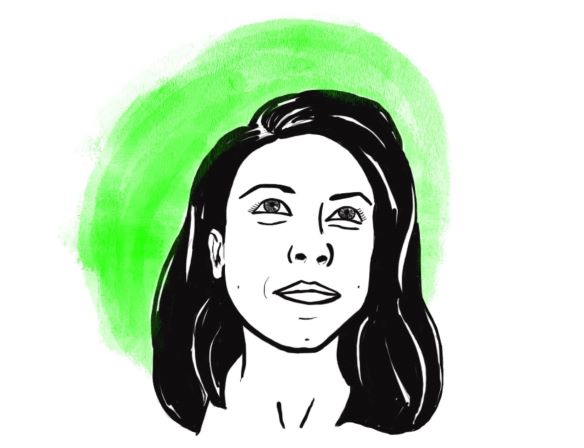 digital illustration of a woman with dark hair