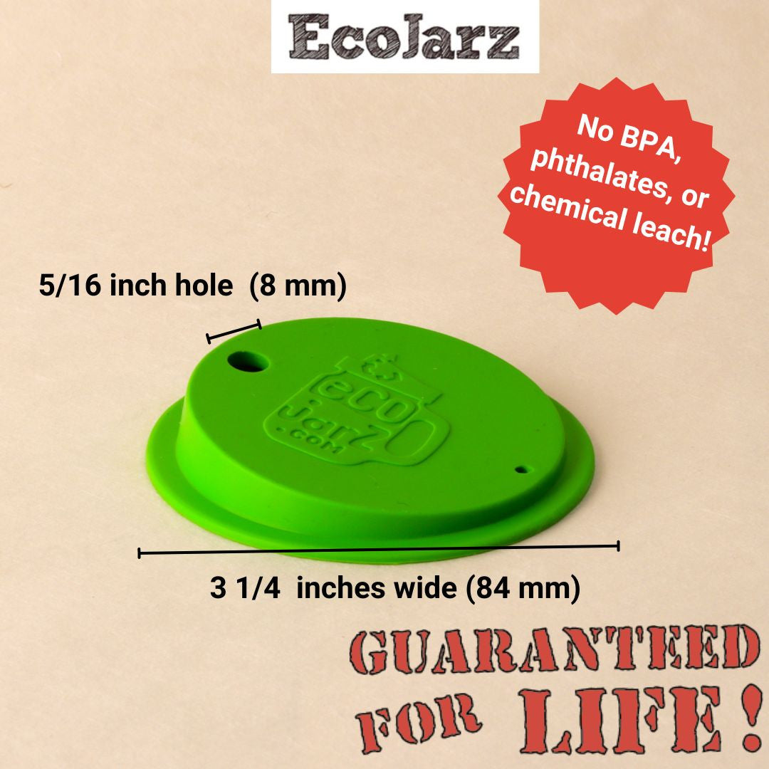 Reusable Silicone Drinking Jar Lid for Wide Mouth Mason Jars 8mm hole for a straw