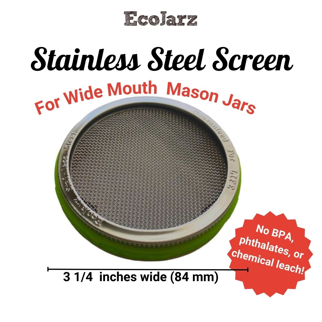 Stainless Steel Screen for Mason Jars - Wide Mouth