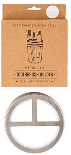 toothbrush holder packaging and stainless steel toothbrush holder lid for mason jars