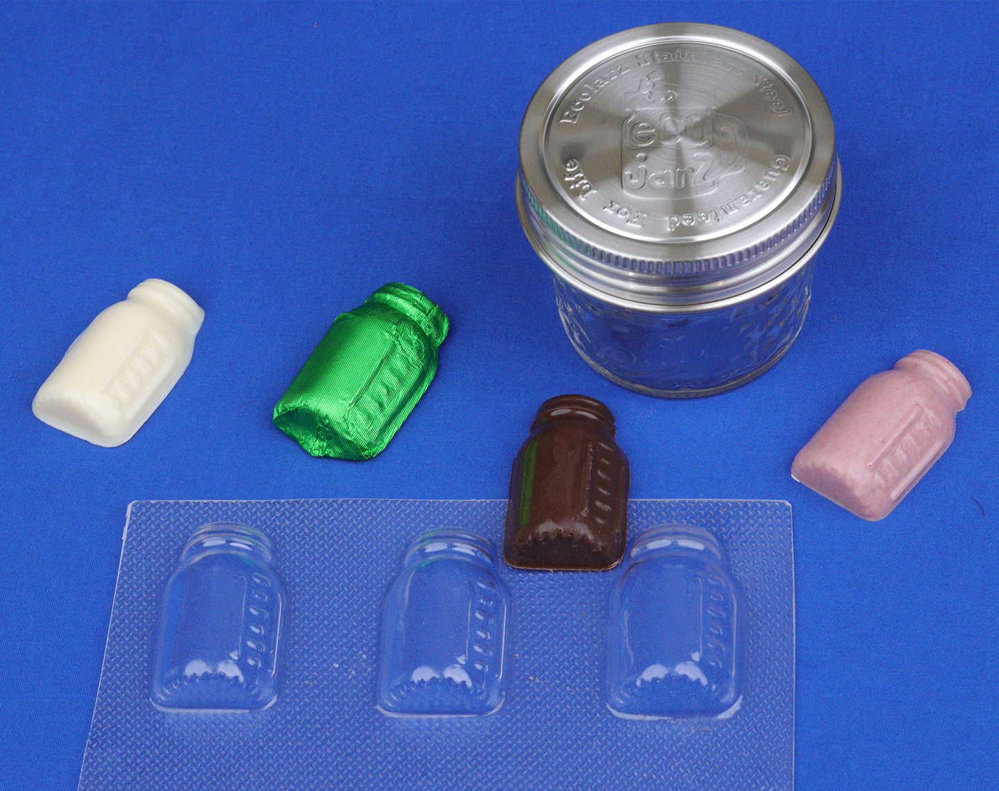 Three small mason jar molds