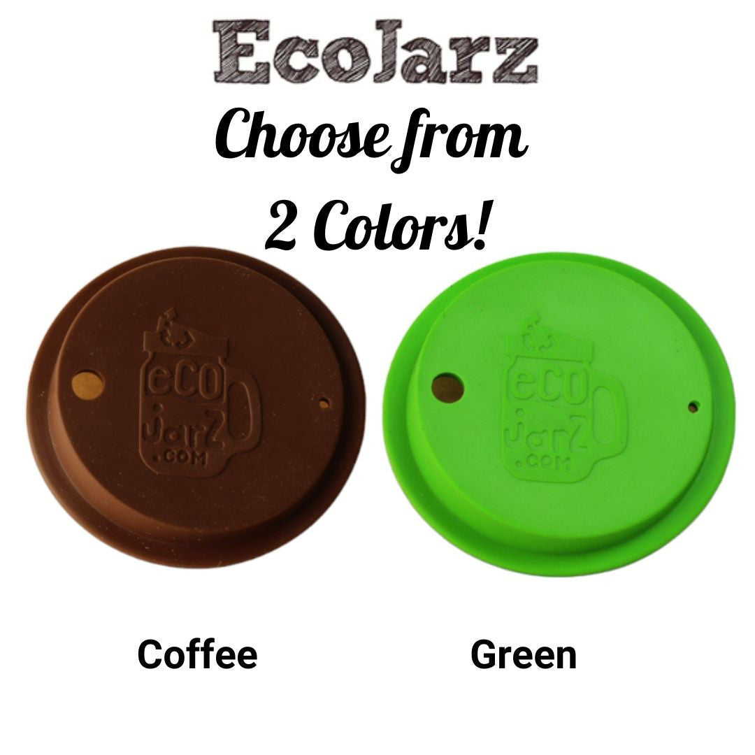 Reusable Silicone Drinking Jar Lid for Wide Mouth Mason Jars  Green or Coffee