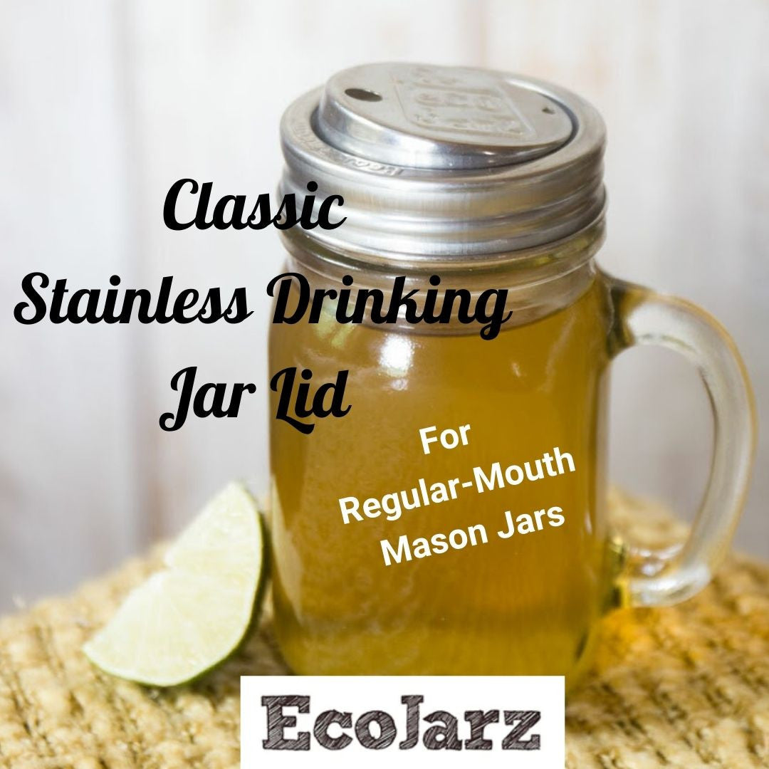 Classic Stainless Steel Drinking Jar Lid for Regular Mouth Mason Jars