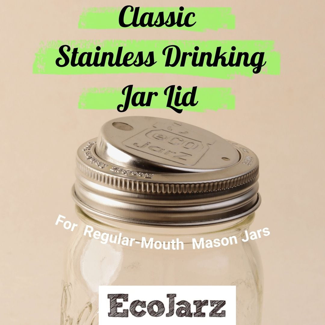 Classic Stainless Steel Drinking Jar Lid for Regular Mouth Mason Jars