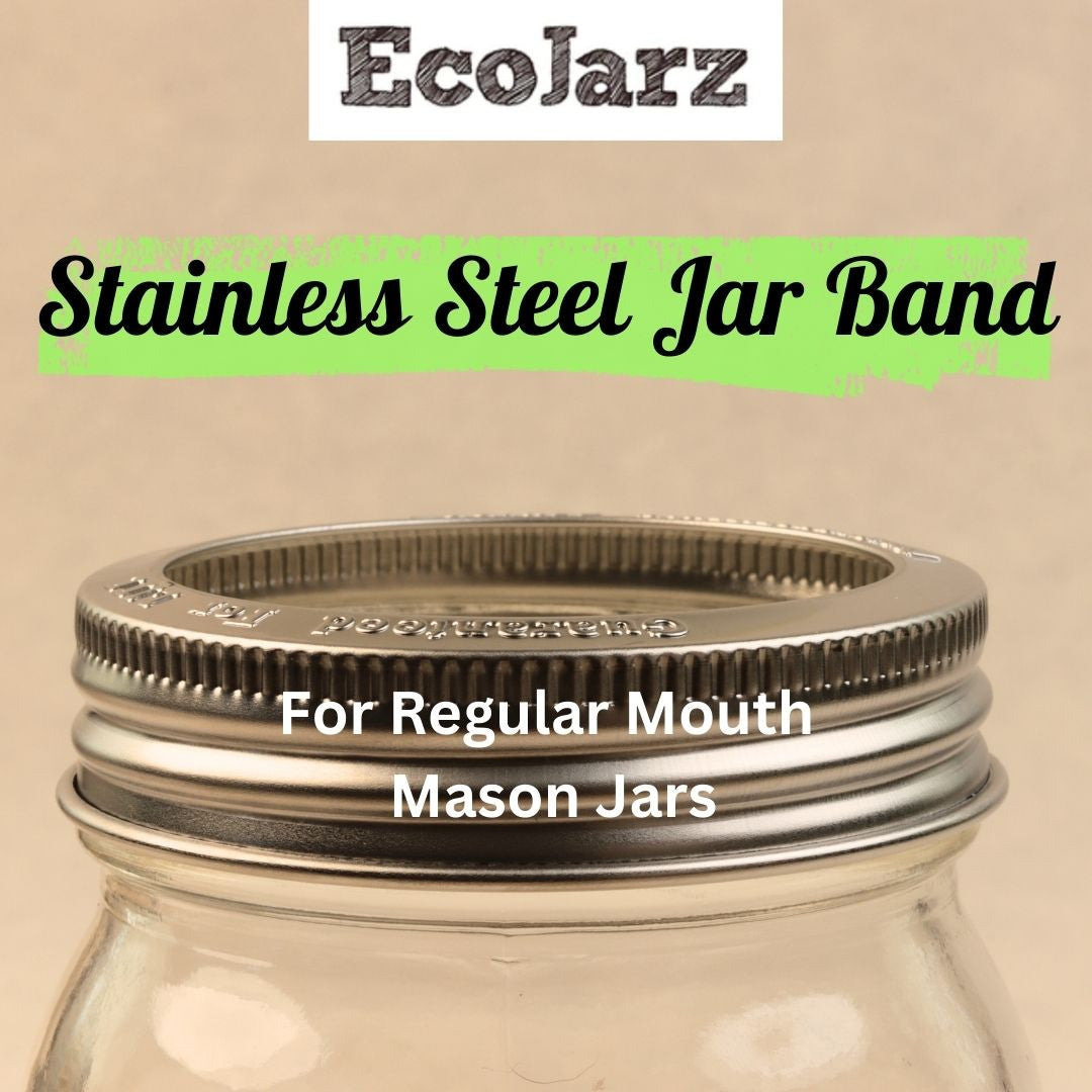 EcoJarz Stainless Steel Jar Band for regular Mouth Mason Jars