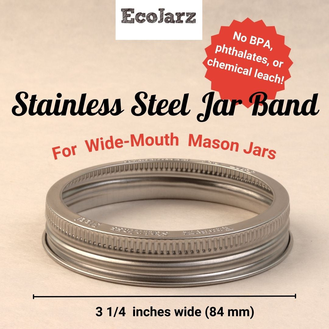EcoJarz Stainless Steel Jar Band for Wide Mouth Mason Jars