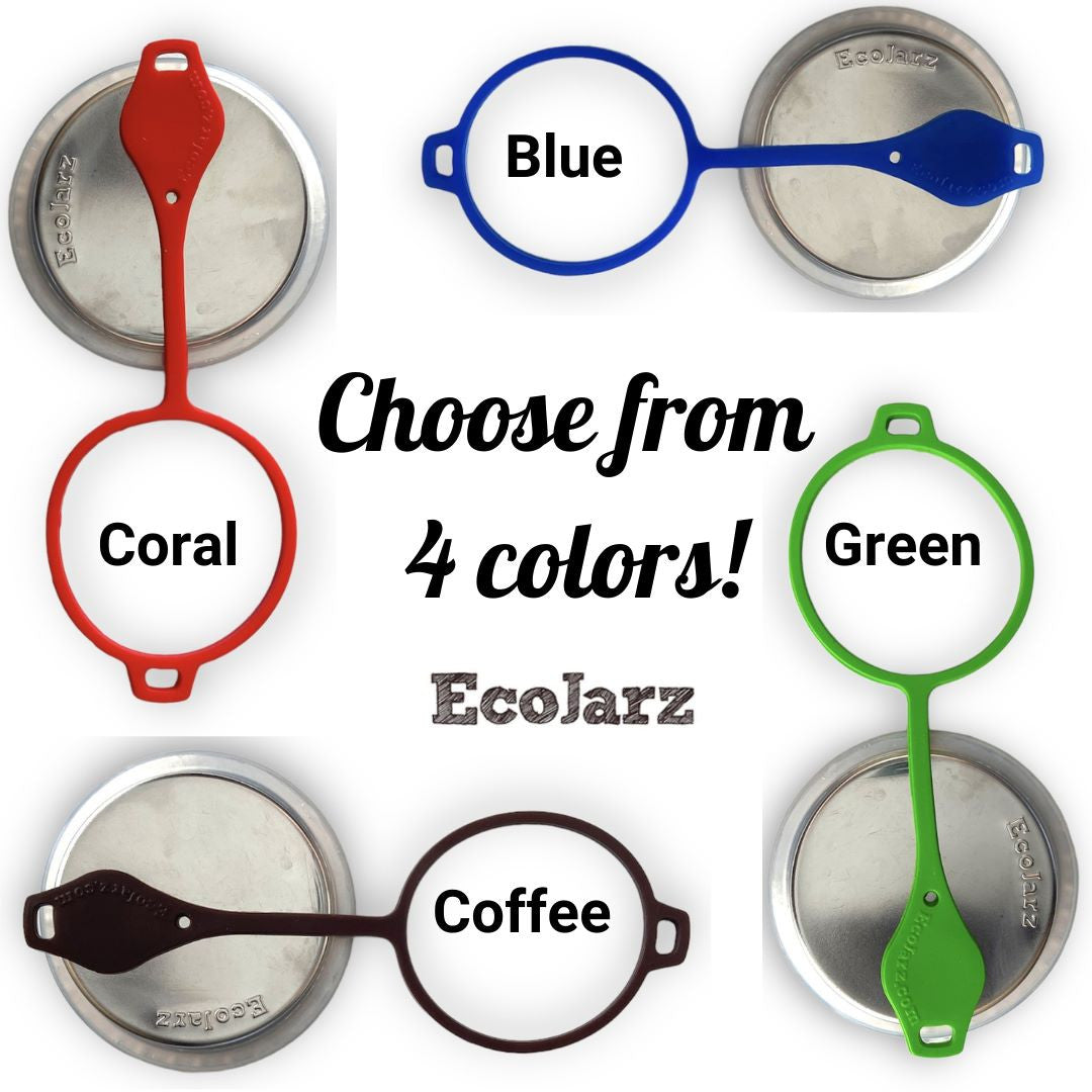 EcoJarz Poptop Resealable Drink Jar Lid for Wide Mouth Mason Jars Choose from 4 colors
