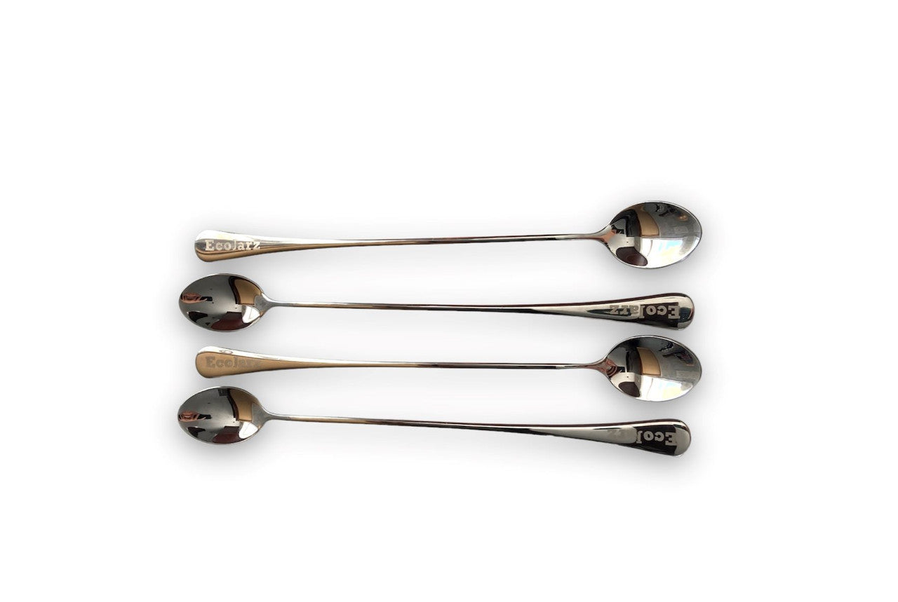 EcoJarz Stainless Steel Long Skinny Spoons 4-Pack