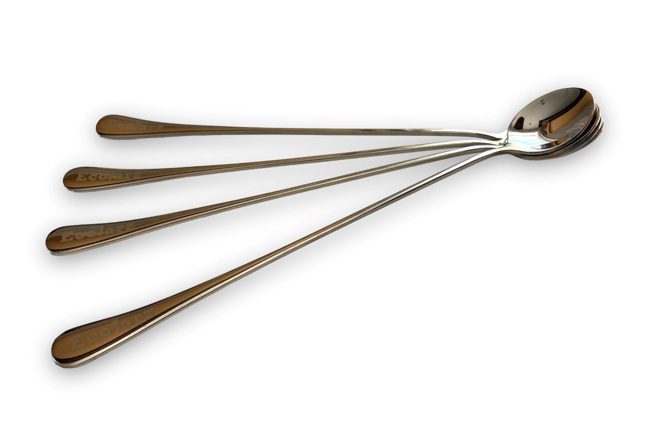 EcoJarz Stainless Steel Long Skinny Spoons 4-Pack