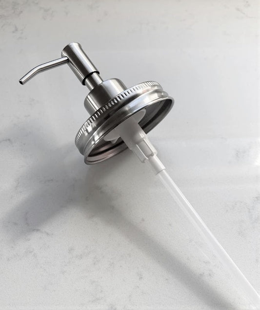 stainless steel soap pump with a plastic tube